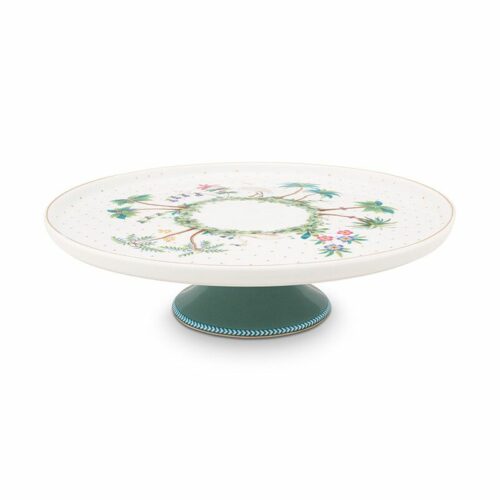 porcelain-mini-cake-tray-jolie-dots-gold-21-cm-1_8-white-green-flowers-fs-51.018.108